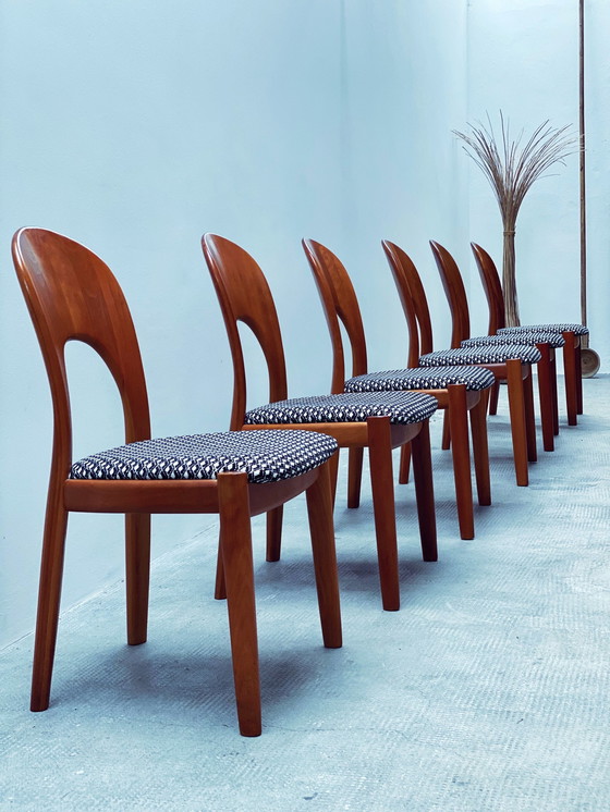 Image 1 of Jon Mortensen for Koefoed Hornslet dining table extendable & 6 chairs teak wood Denmark 1970s