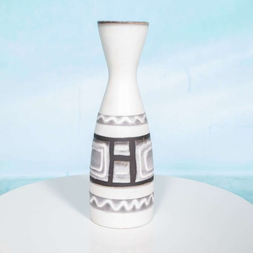 Vase à fleurs vintage W-Allemagne 1960, tons nature boho