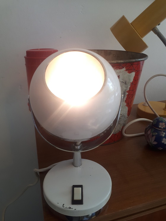 Image 1 of 70's white bulb lamp