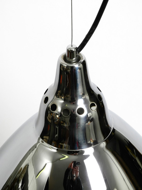 Image 1 of Beautiful Original 1960S Large Pendant Lamp "Headlight" By Ingo Maurer Made Of Chrome-Plated Sheet Steel