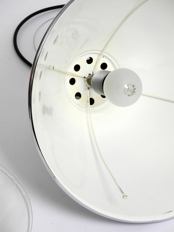 Image 1 of Beautiful Original 1960S Large Pendant Lamp "Headlight" By Ingo Maurer Made Of Chrome-Plated Sheet Steel