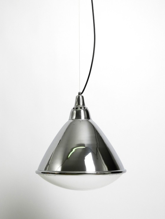 Image 1 of Beautiful Original 1960S Large Pendant Lamp "Headlight" By Ingo Maurer Made Of Chrome-Plated Sheet Steel