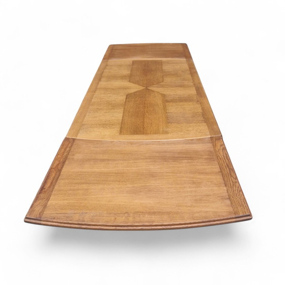 Image 1 of Xxl Brutalist Oak Dining Table in the style of Guillerme Et Chambron