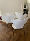 5 Butterfly chairs white Fritz Hansen