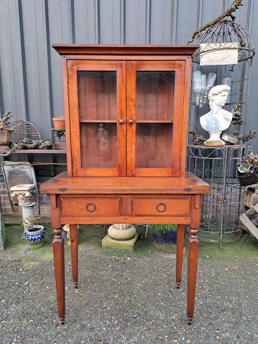 Antique Display Case, Writing Desk, Secretaire Dim. 81 x 41/22cm and 146cm High