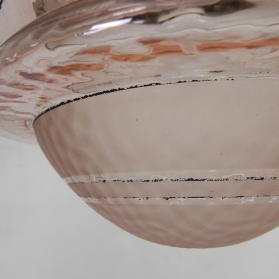 Image 1 of Art Deco pendant lamp with ufo shaped glass ball, 1930s