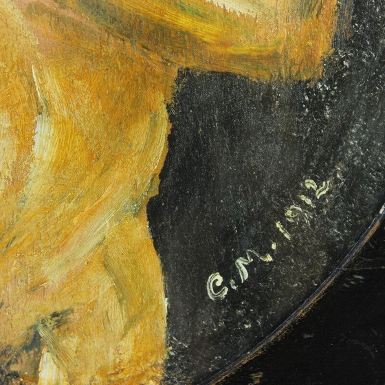 Image 1 of Vintage painting depicting a naked man, 1910