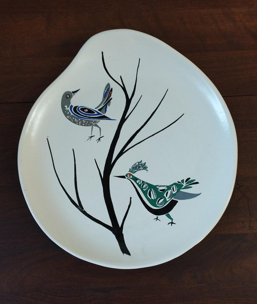 Large Vintage Plate, Organic Design, Free Form - 1960's