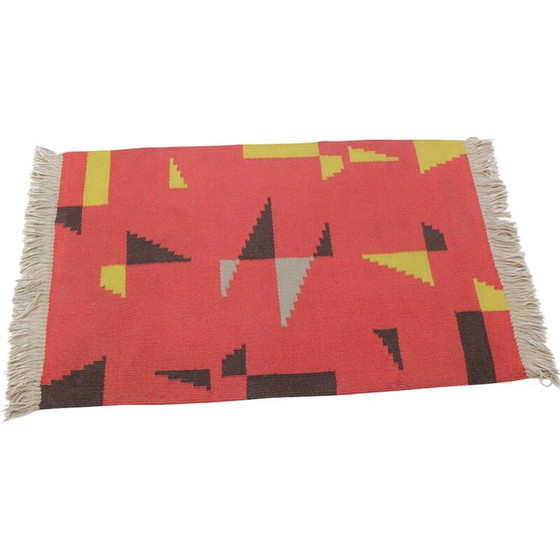 Image 1 of Vintage geometric rug, Czechoslovakia 1970