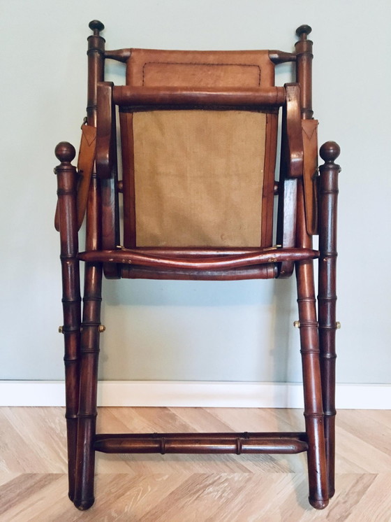 Image 1 of Two leather wooden chairs