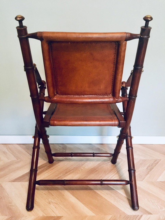 Image 1 of Two leather wooden chairs