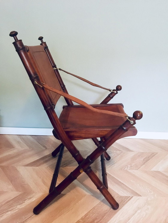 Image 1 of Two leather wooden chairs