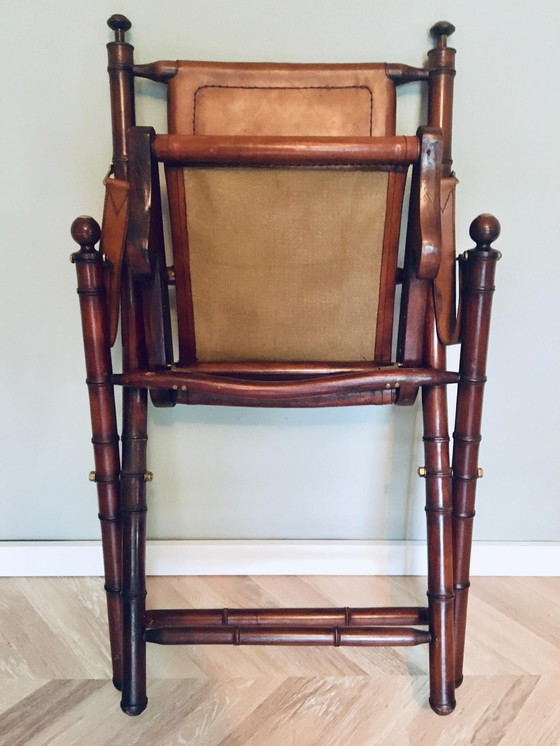 Image 1 of Two leather wooden chairs