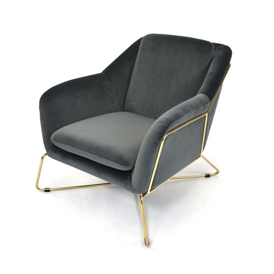 Image 1 of Soho lounge chair in turtle green velvet