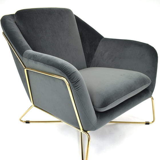 Image 1 of Soho lounge chair in turtle green velvet