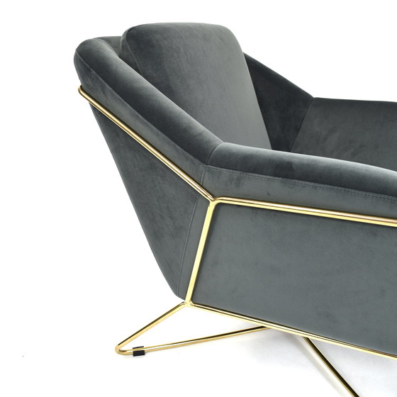 Image 1 of Soho lounge chair in turtle green velvet