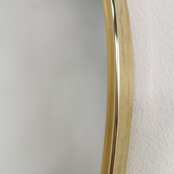 Image 1 of Vintage Mid - Century Mirror With Brass Edge Mantel Mirror.