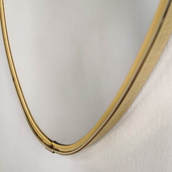 Image 1 of Vintage Mid - Century Mirror With Brass Edge Mantel Mirror.