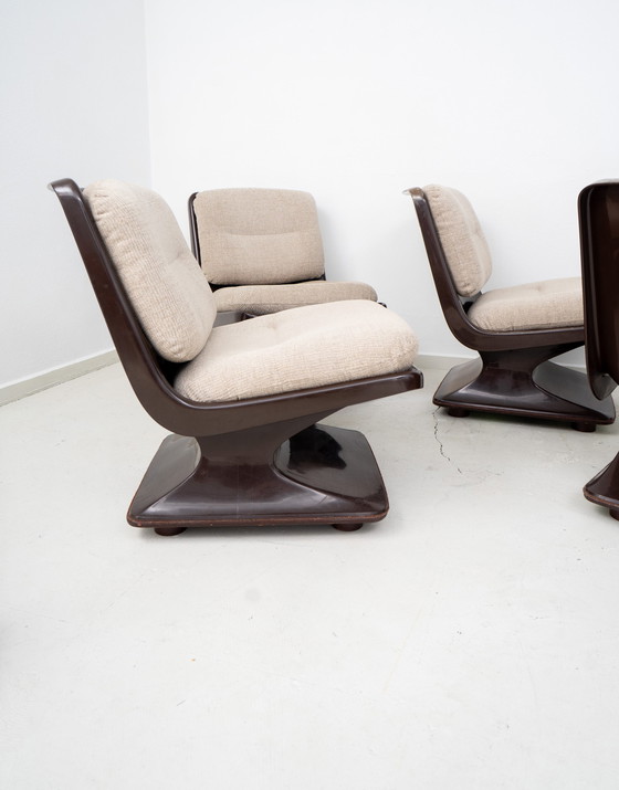 Image 1 of Set of 4 lounge chairs by Albert Jacob for Grosfilex 