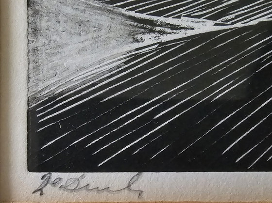 Image 1 of Herman van Valen - Etching 'Cosmic Ship' 1972