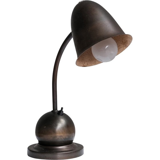 Image 1 of Vintage adjustable brass desk lamp by W.H Gispen for Daalderop, Netherlands 1930