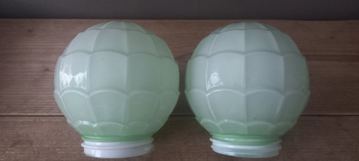 2x Thabur Artichoke Glass Lampshades