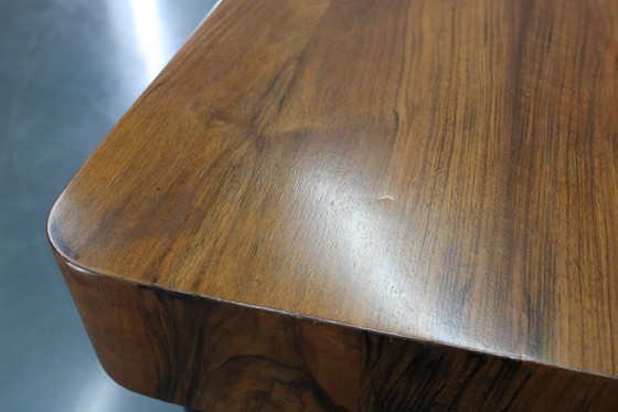 Image 1 of 1930S Art Deco Extendable Dining Table In Walnut Finish ,Czechoslovakia