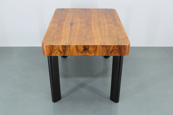 Image 1 of 1930S Art Deco Extendable Dining Table In Walnut Finish ,Czechoslovakia