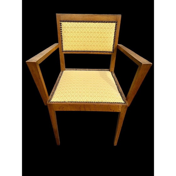 Image 1 of Pair of vintage Art Deco armchairs in blond oak