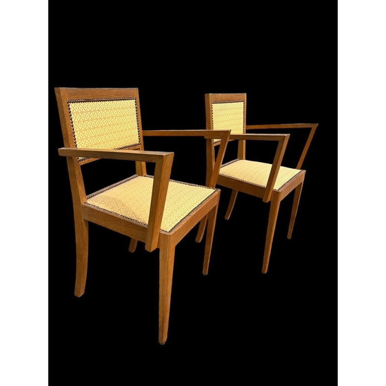 Image 1 of Pair of vintage Art Deco armchairs in blond oak