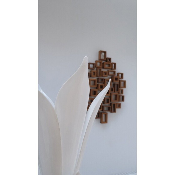 Image 1 of Lampada da terra vintage Tulipe in perspex e ottone per Rougier, Canada 1980