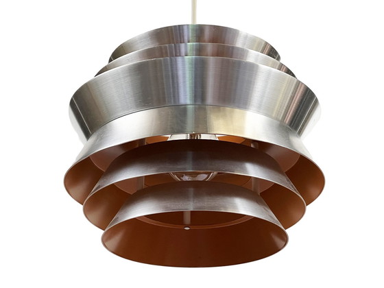 Image 1 of Pendant Light "Trava" In Brushed Aluminum By Carl Thore For Granhaga Metallindustri. Sweden 1960S.