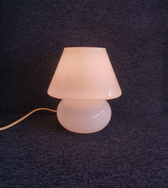 Image 1 of Mushroom Lamp - Vintage - Opaline Glass