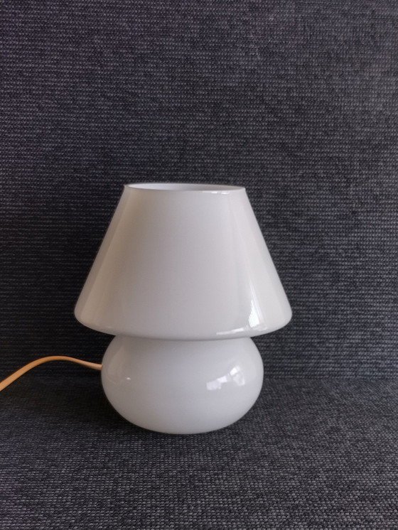 Image 1 of Mushroom Lamp - Vintage - Opaline Glass