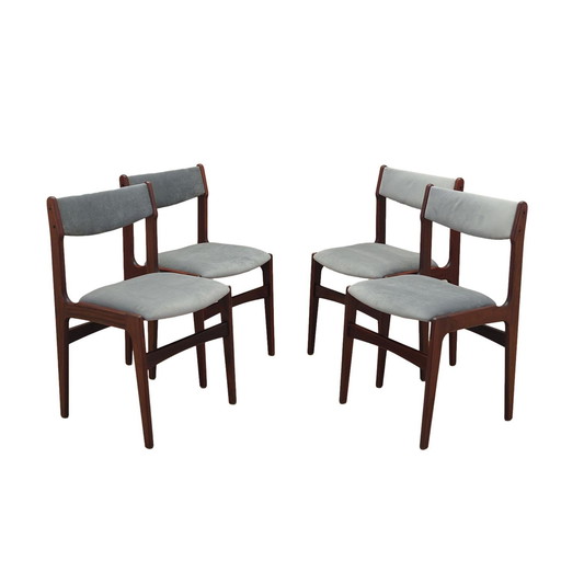 Set Of Four Mahogany Chairs, Danish Design, 1970S, Manufacture: Denmark