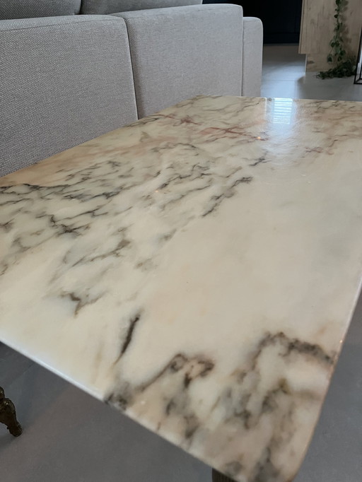 Marble coffee table with gold base