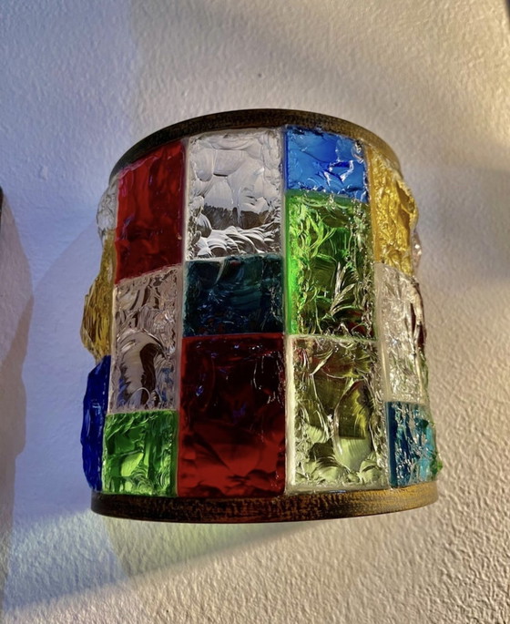 Image 1 of Poliarte By Longobard Wall Lighting Glass Murano Pair  , Italy 1990