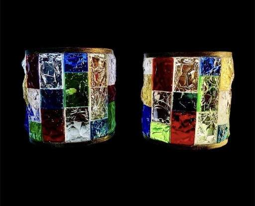 Poliarte By Longobard Wall Lighting Glass Murano Pair  , Italy 1990