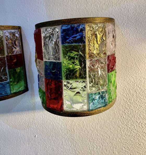 Image 1 of Poliarte By Longobard Wall Lighting Glass Murano Pair  , Italy 1990