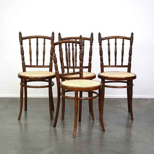 4 x Thonet bistro chair with new matted seat