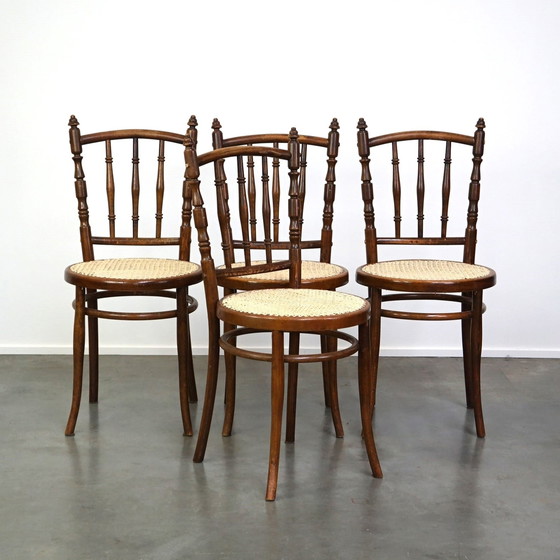 4 x Thonet bistro chair with new matted seat 1 010 Whoppah