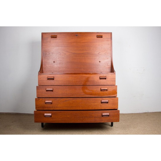 Image 1 of Vintage teak secretary desk by Borge Mogensen for Soborg Mobelfabrik, Denmark 1960
