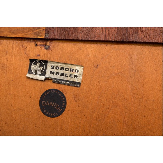 Image 1 of Vintage teak secretary desk by Borge Mogensen for Soborg Mobelfabrik, Denmark 1960
