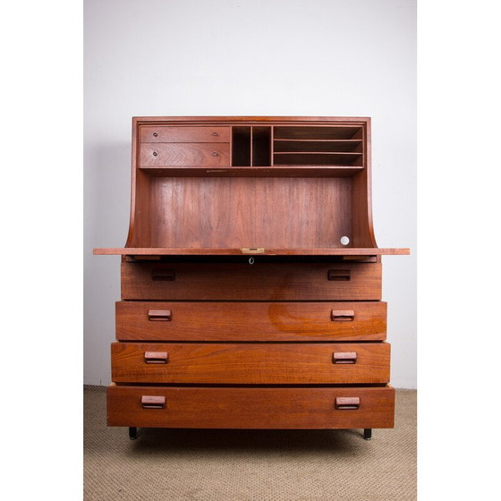 Image 1 of Vintage teak secretary desk by Borge Mogensen for Soborg Mobelfabrik, Denmark 1960