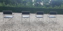 4 x X-line chairs, chrome teak RUEFURBISHED