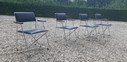 4 x X-line chairs, chrome teak RUEFURBISHED