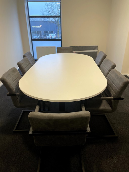 Meeting Table White Oval 240 X 120