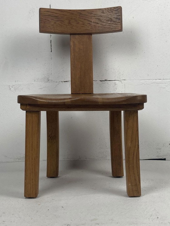 Image 1 of Brutalist Oak Low Chair Or Childrens Chair, 1970S