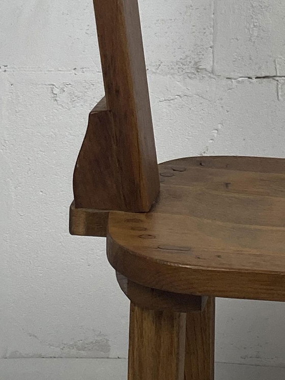 Image 1 of Brutalist Oak Low Chair Or Childrens Chair, 1970S