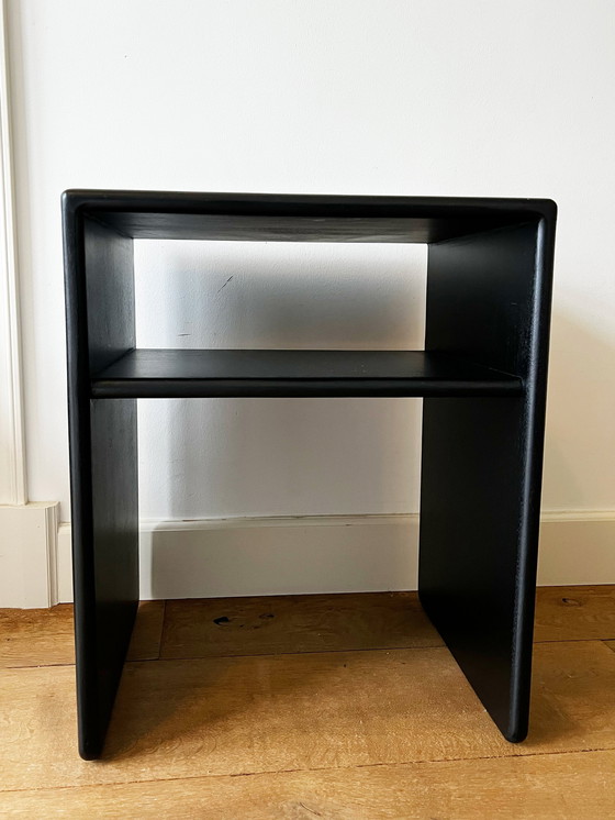 Image 1 of Black Wood Bedside Table (Pair)